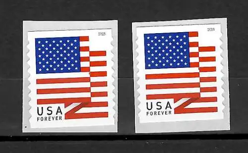 USA 2018: USA Forever, US Flagge, Rollenmarken, postfrisch, **