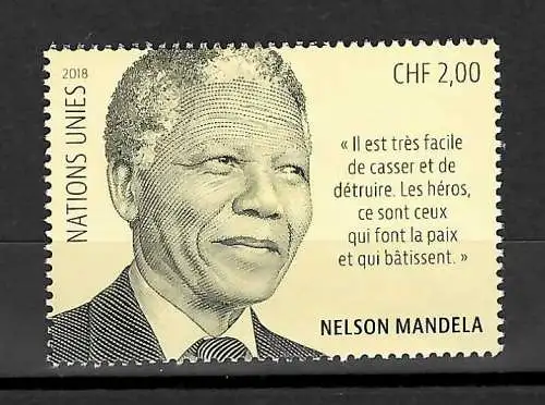 UNO Genf 2018: Nelson Mandela, postfrisch, **