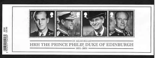 GB 2021: In Memoriam HRH the Prince Philip, Duke of Edinburgh, mnh