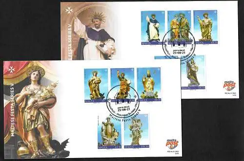 Malta 2021: Maltese Festa Series V, Feste, Kleinbogen FDC