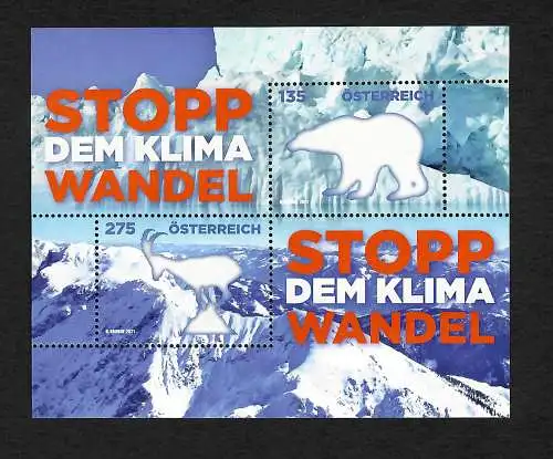 Österreich 2021: Stopp dem Klima-Wandel, postfrisch, **