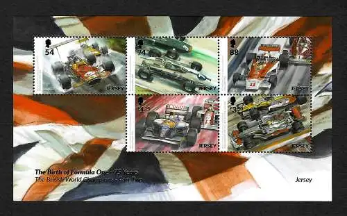 Jersey 2021: British Birth of Formula One - 75 years, Block mnh ** postfrisch