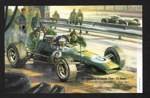 Jersey 2021: British Birth of Formula One - 75 years, Block mnh, Part 2, ** 