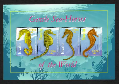 Tuvalu: Gentle Sea-Horses of the World, Seepferdchen, postfrisch, **