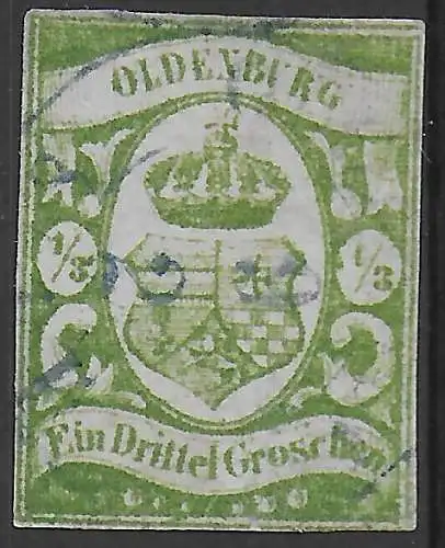 Oldenburg MiNr. 10b, gestempelt