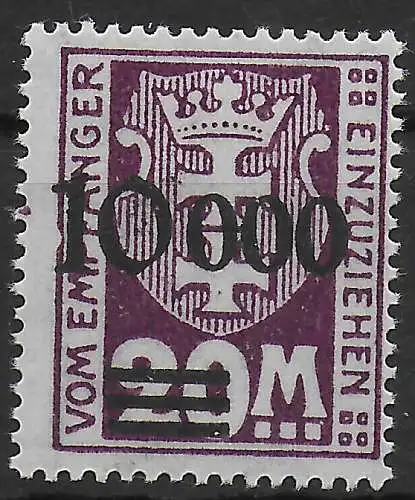 Danzig: MiNr. 29, * Falz, Abklatsch