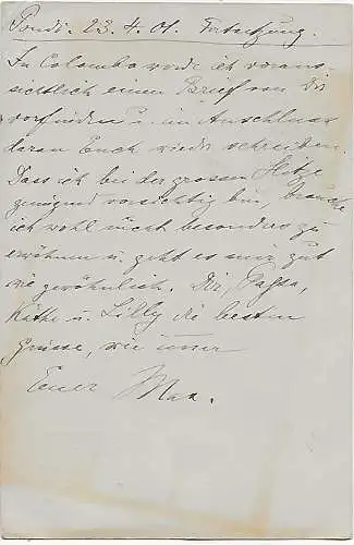 franz. Indien: Postkarte Pondischerry 1901 nach Krefeld