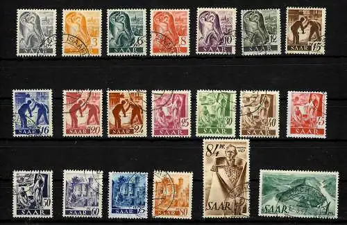 Saar: MiNr. 206-225, gestempelt