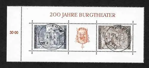 Österreich 1976: 200 Jahre Burgtheater - gestempelt