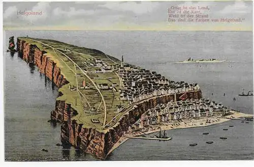Ansichtskarte Helgoland 1910: Auf hoher See: Hamburg-Helgoland