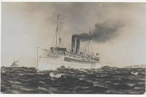 Ansichtskarte Angfärian König Gustaf, Schiffspost Sassnitz-Trelleborg, 1931
