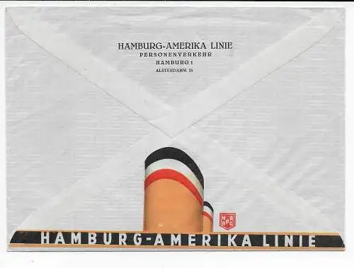 Bund 1955: Schiffspost MS Hamburg HAPAG, mit Begleitschreiben