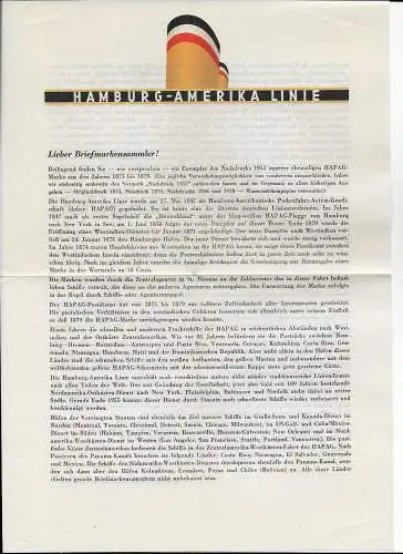 Bund 1955: Schiffspost MS Hamburg HAPAG, mit Begleitschreiben