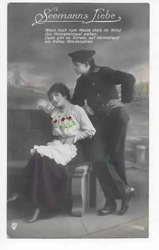 AK Seemanns Liebe: Marine Schiffspost #28, 1917 als Feldpost