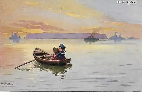 AK Stilles Glück, Marine Schiffspost #129 nach Freising 1917
