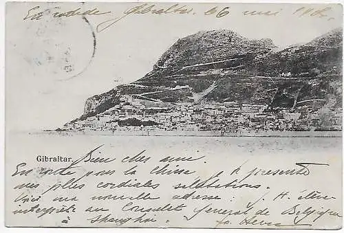 AK Gibraltar 1904: Ost Asiatische Hauptline, Seepost nach Belgien