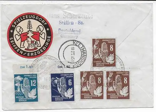 DDR Oberhof 1951: Einschreiben nach Deetmanshoop - Südwestafrika