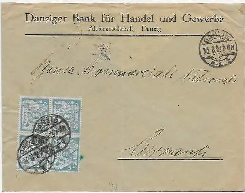 Danzig 1923: Danziger Bank, Rückklappe fehlt