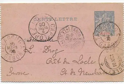Frankreich 1906: carte lettre in die Schweiz - Neuchatel