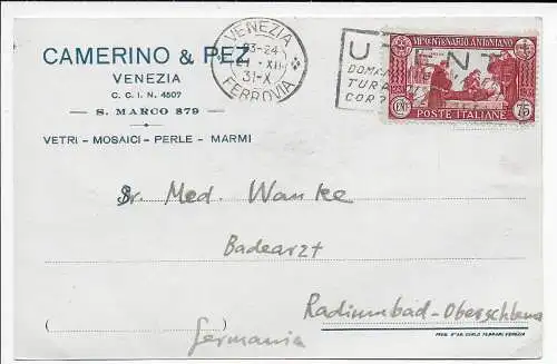 Italien 1931: Venezia an Radiumbad Oberschlema