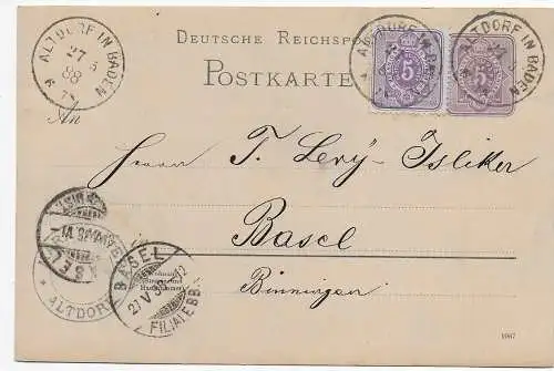 DR: Altdorf in Baden nach Basel, 1888