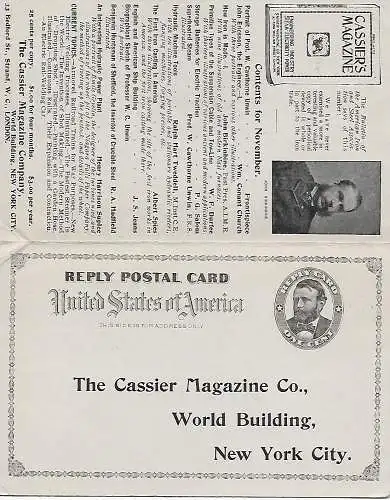 USA: Postal card with paid reply New York 1894 to Dortmund, double card