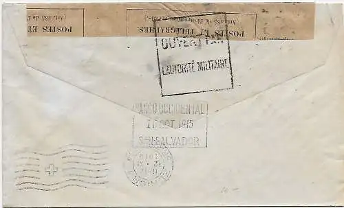 El Salvador Banco Occidental 1915 nach Zürich/CH, Zensur, Via Zacapa