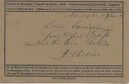 DR: 1912: Flupost am Rhein und am Main, Mainz