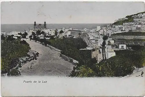 AK Puerto de la Luz: Deutsche Seepost, Ost-Afrika-Linie 1910 nach Aldingen