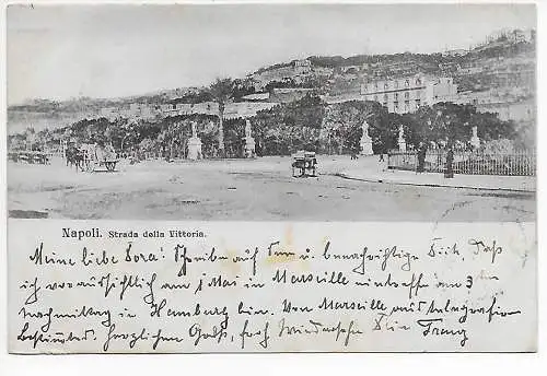 AK Napoli: Deutsche Seepost Ost Afrika Linie 1906 nach Hamburg