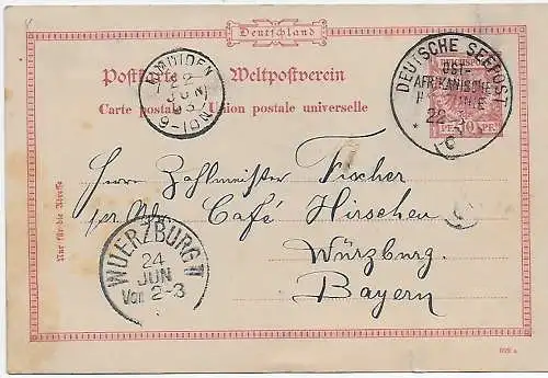 Deutsche Seepost Ost Afrikanische Linie 1893: An Bord der Kanzler