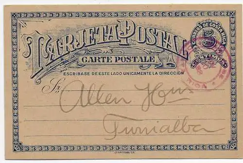Costa Rica: 1928 post card  Almacén nach Turrialba