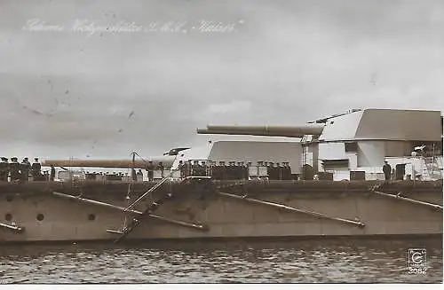 Fotokarte: Schwere Hochgeschütze: S.M.S. Kaiser 1917 Seepost MSP #59 - München