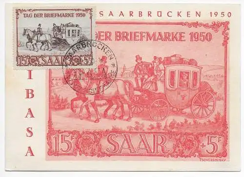 Saar 1950: Tag der Briefmarke, Sonderstempel IBASA