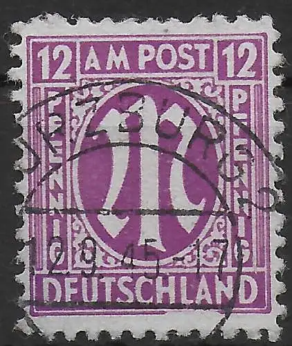 BiZone: MiNr. 7 I, Plattenfehler, gestempelt