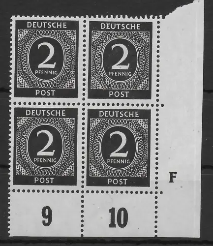 Alliierte Besetzung: MiNr. 912 DKZ F, postfrisch, **