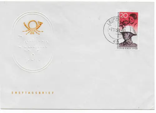 DDR: FDC Lepzig: 7.11.58, MiNr. 662