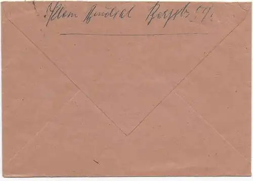 BiZone: Brief aus Bruchsal mit Ganzsachenausschnitt und Zusatzfrankatur 1948