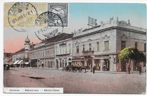 Ungarn: Ansichtskarte Panosva 1908