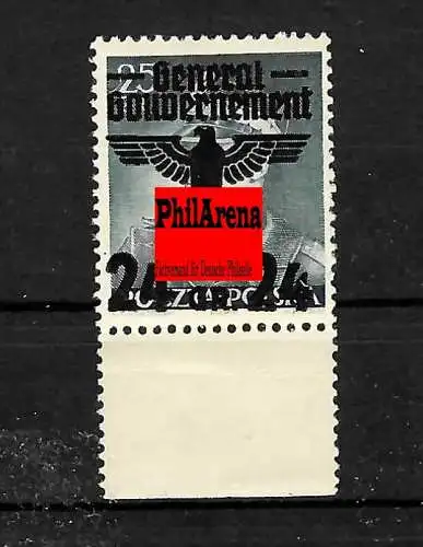 Generalgouvernement (GG) 14-39  Plattenfehler MiNr. 14I Unterrand, BPP geprüft