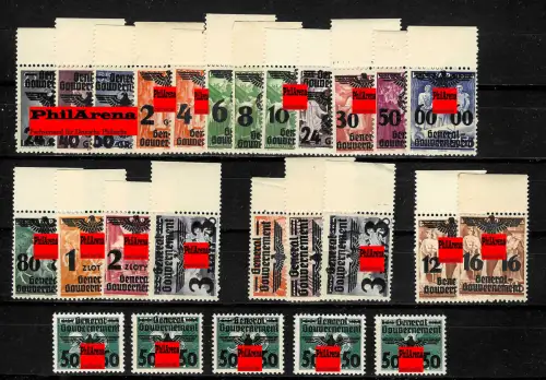 Generalgouvernement (GG) 14-39, kompletter Satz im Ober- bzw. Seitenrand, **