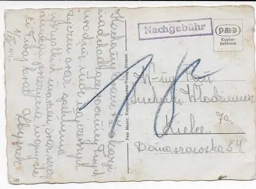 GG Generalgouvernement: Neujahrskarte mit Nachgebühr nach Kielce 1.12.44