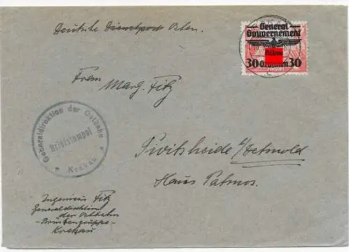 GG Generalgouvernement: Ostbahn Krakau 1940