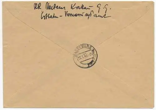 GG Generalgouvernement: Einschreiben mit Kopiernikus 1943 nach Magdeburg