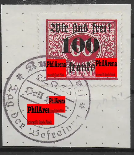 Sudetenland Rumburg: MiNr. 42 auf Briefstück, Sonderstempel