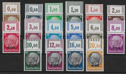 Elsaß: MiNr. 1-16, postfrisch im Oberrand