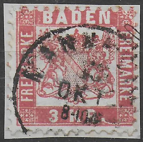 Baden: MiNr. 24 IX, gestempelt: Luxusstück