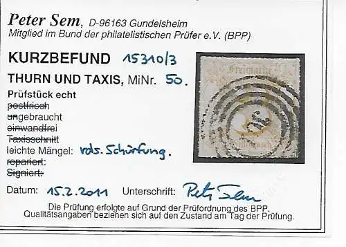 T&T: MiNr. 50, gestempelt, BPP geprüft