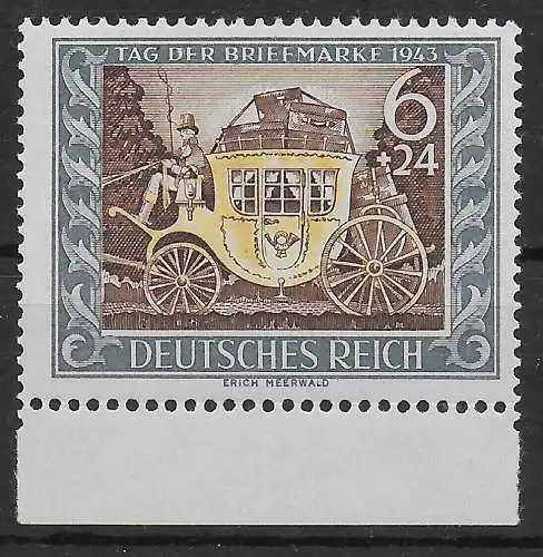 DR: MiNr. 828, Tag der Briefmarke, postfrisch, Abklatsch