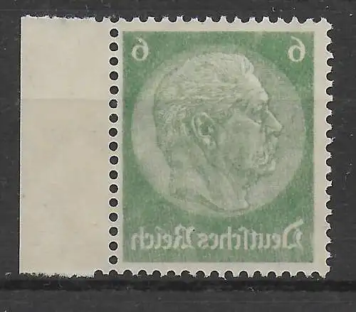 DR: Hindenburg mit Seitenrand **, postfrisch mit Abklatsch